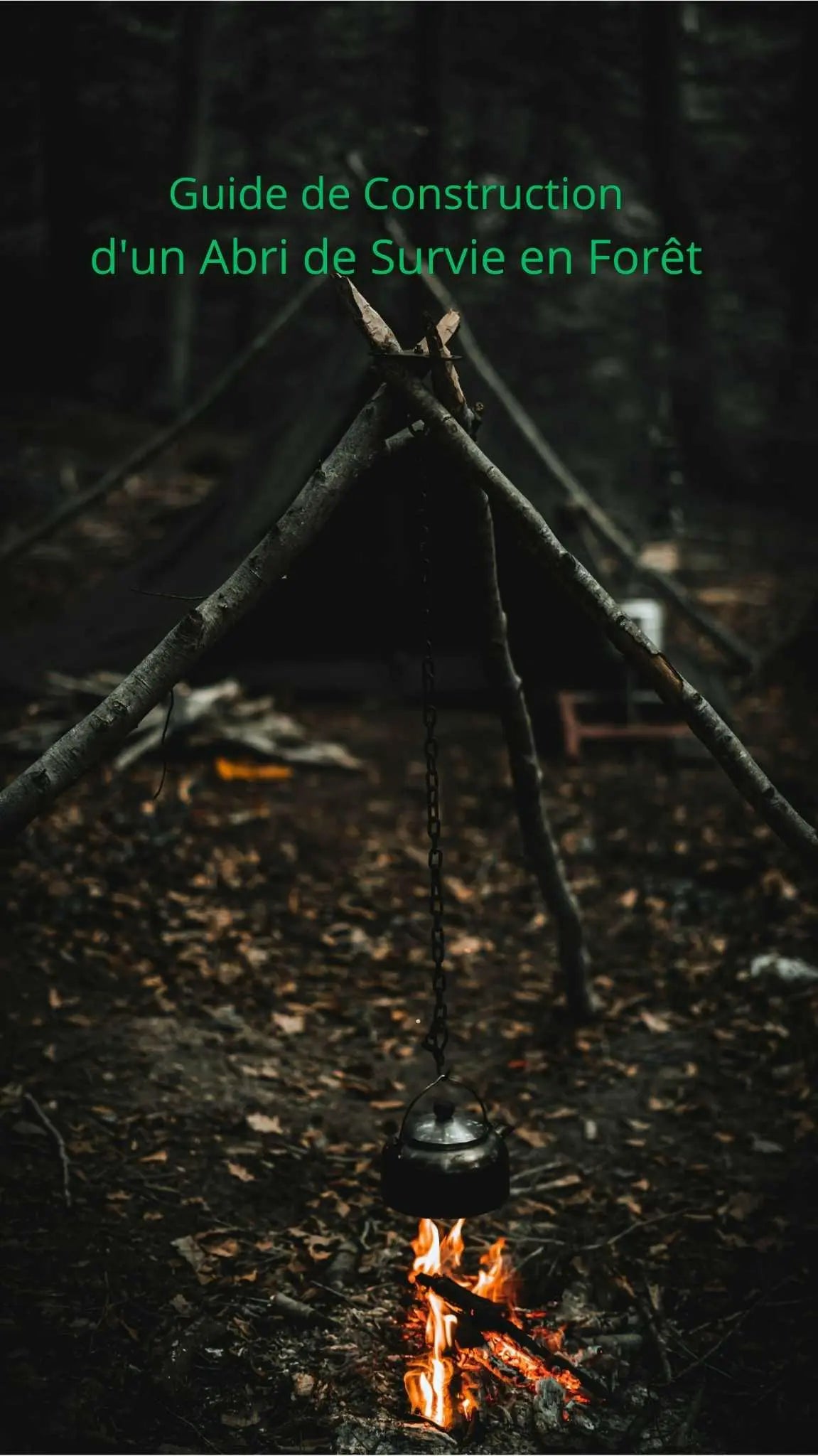 Guide de Construction d'un Abri de Survie en Forêt : Utilisation d'un Kit de Survie, d'un Couteau Bushcraft et d'une Pierre à Feu - Survie Shop