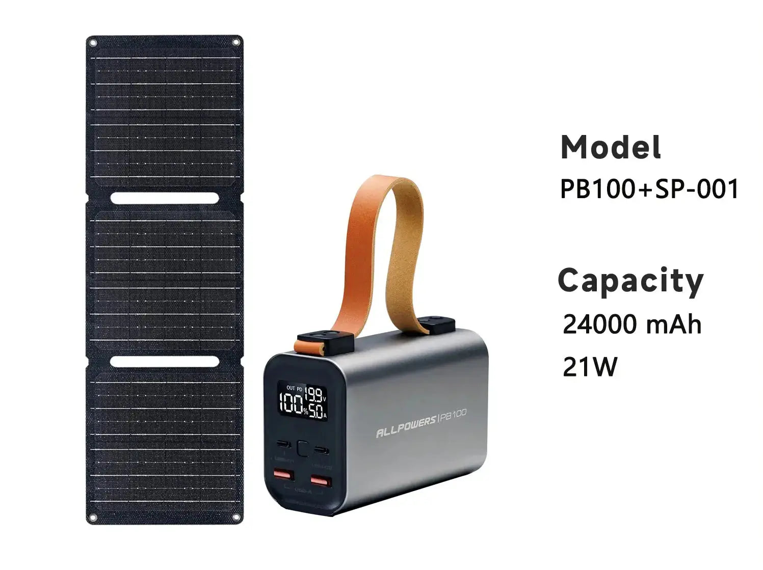 ALLPOWERS PB100 – Power Bank 100W + Panneau Solaire 21W - Survie Shop