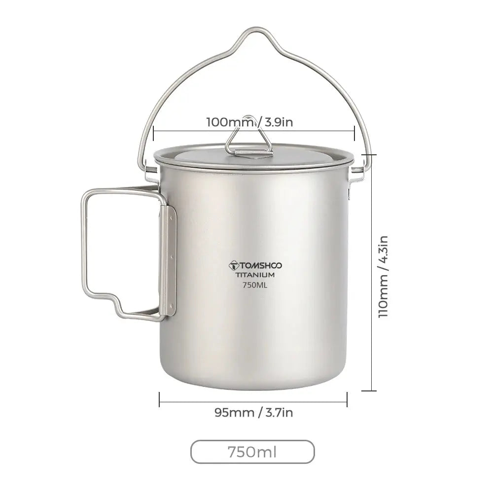 Bouteille et Gamelle en Titanium Tomshoo - Légère et Robuste - Survie Shop