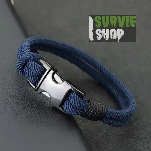 Bracelet Cordage pour Hommes Double Couche Alliage Zinc (20,5 cm) - Survie Shop