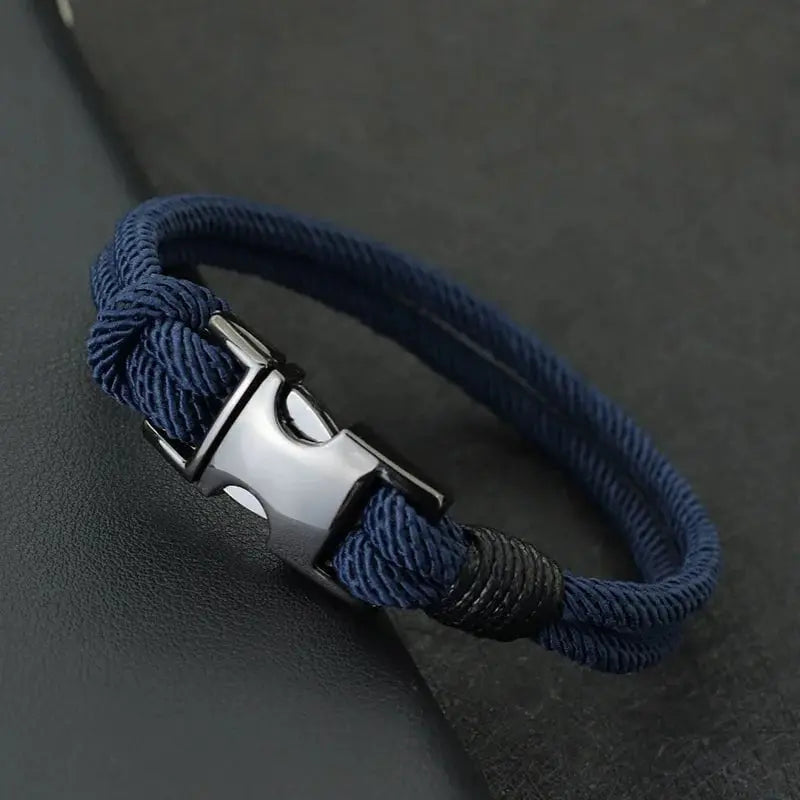 Bracelet Cordage pour Hommes Double Couche Alliage Zinc (20,5 cm) - Survie Shop