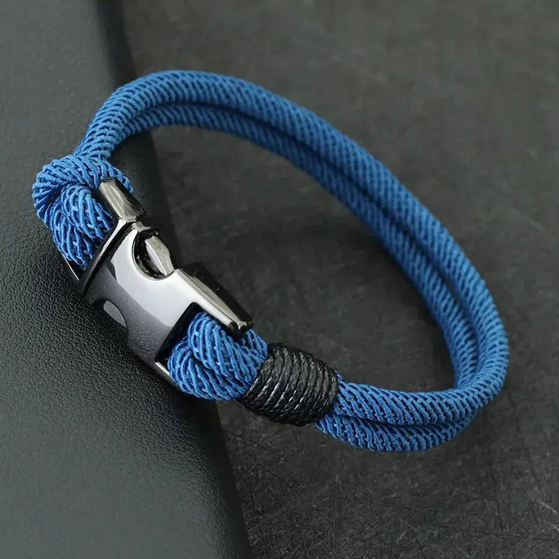 Bracelet Double Couche pour Hommes en Nylon et Alliage de Zinc - Survie Shop