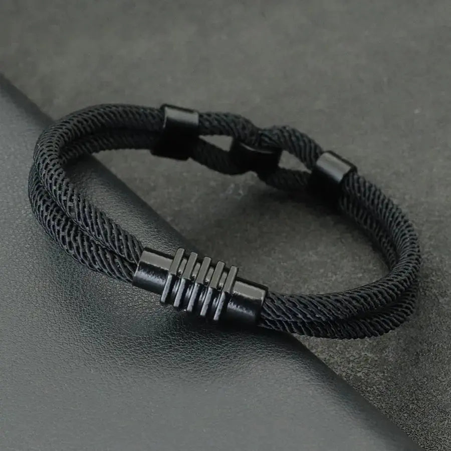 Bracelet Élégant pour Hommes avec Nœud Marin - Acier Inoxydable Durable - Survie Shop