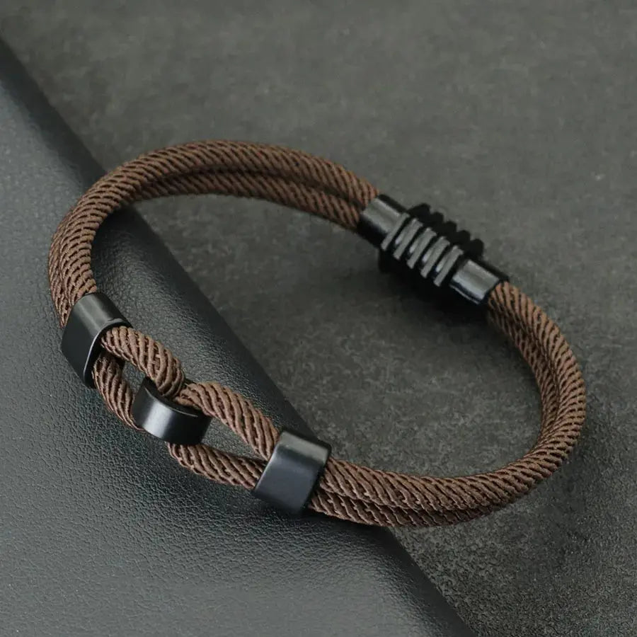 Bracelet Élégant pour Hommes avec Nœud Marin - Acier Inoxydable Durable - Survie Shop