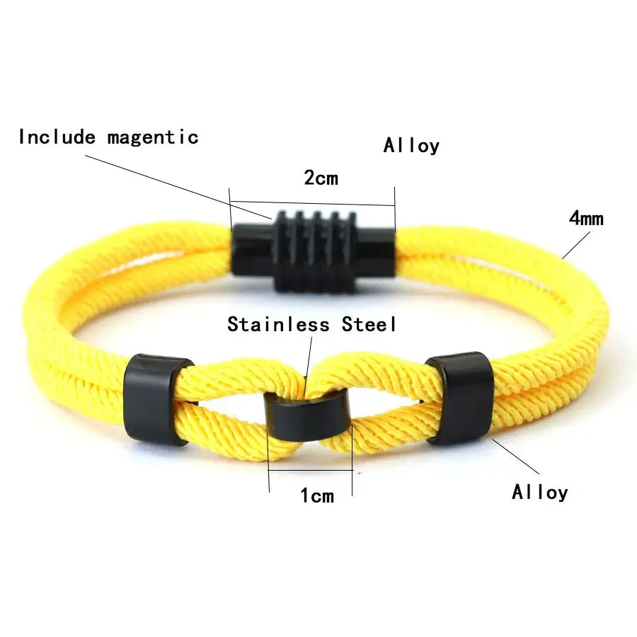Bracelet Élégant pour Hommes avec Nœud Marin - Acier Inoxydable Durable - Survie Shop