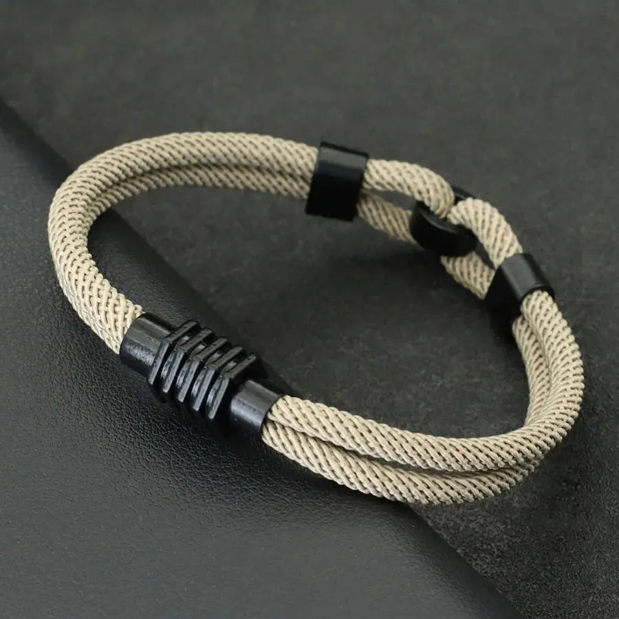 Bracelet Élégant pour Hommes avec Nœud Marin - Acier Inoxydable Durable - Survie Shop