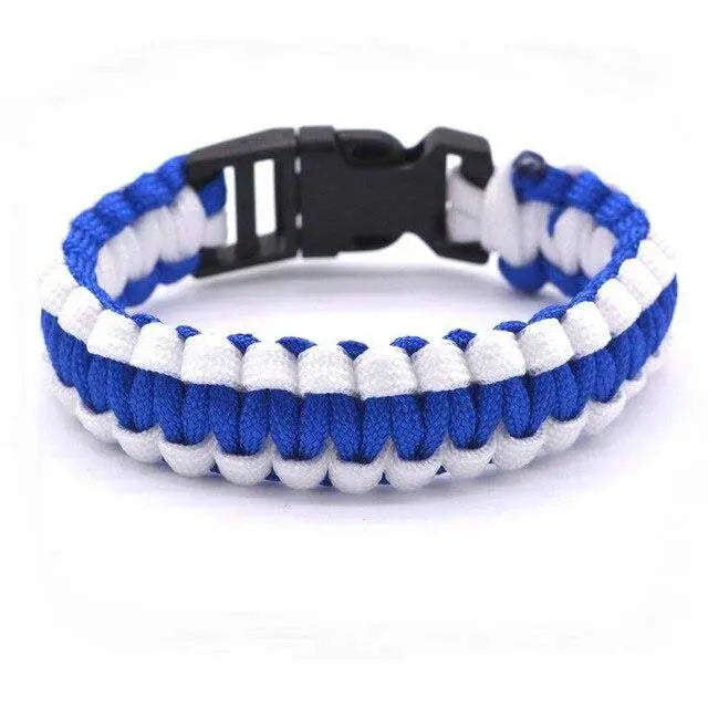 Bracelet Paracorde 2 Couleurs (Bleu & Blanc) - Survie Shop