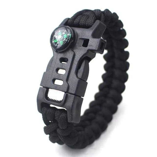 Bracelet Paracorde Allume Feu - Noir - Survie Shop