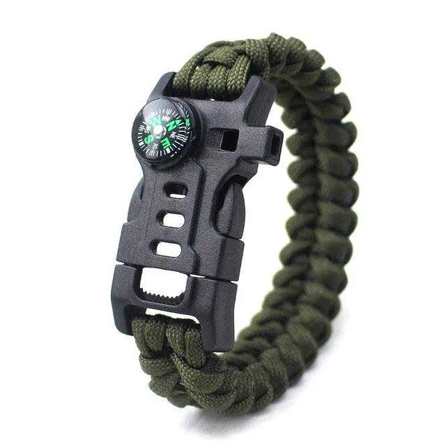 Bracelet Paracorde Allume Feu - Vert - Survie Shop