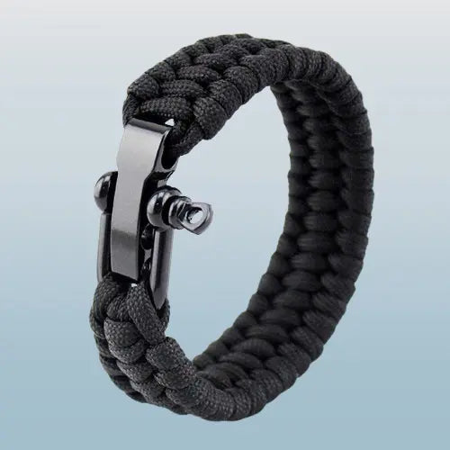 Bracelet Paracorde Cobra - Noir Survie Shop