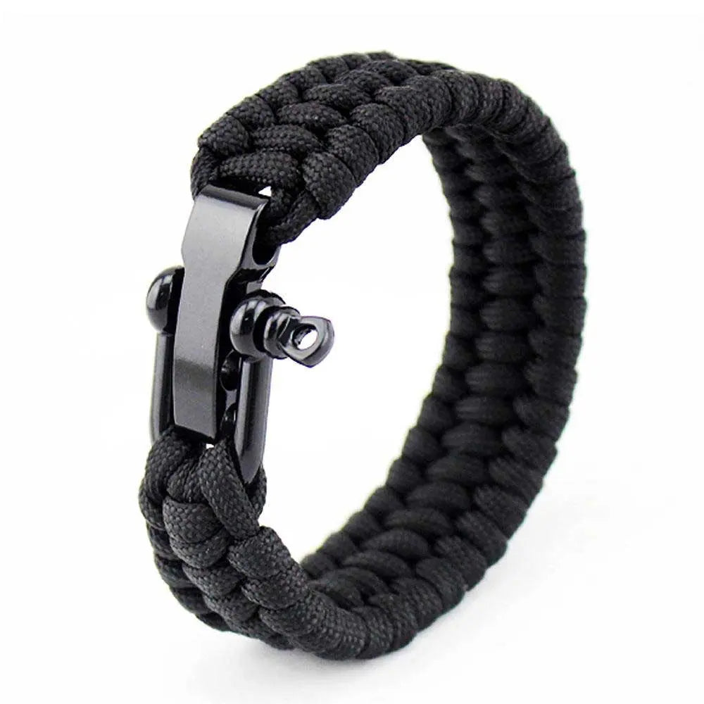 Bracelet Paracorde Cobra - Noir - Survie Shop