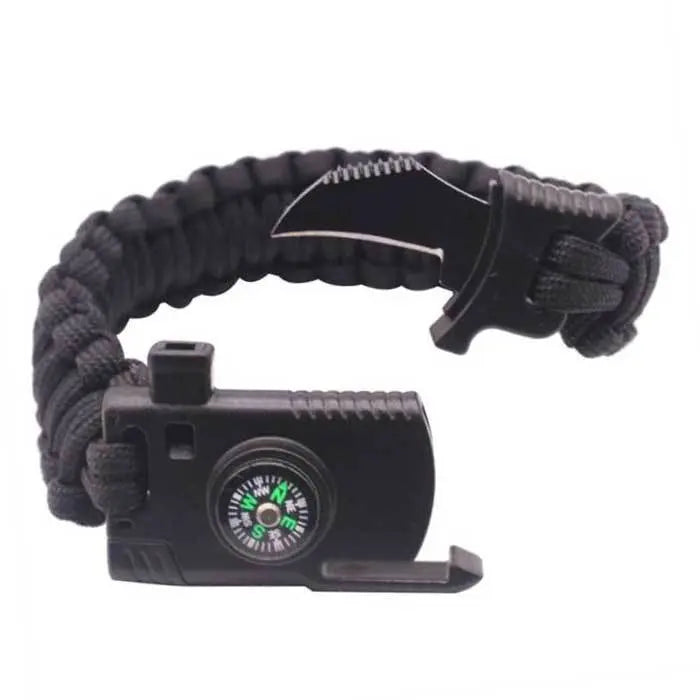 Bracelet Paracorde Couteau - Noir - Survie Shop