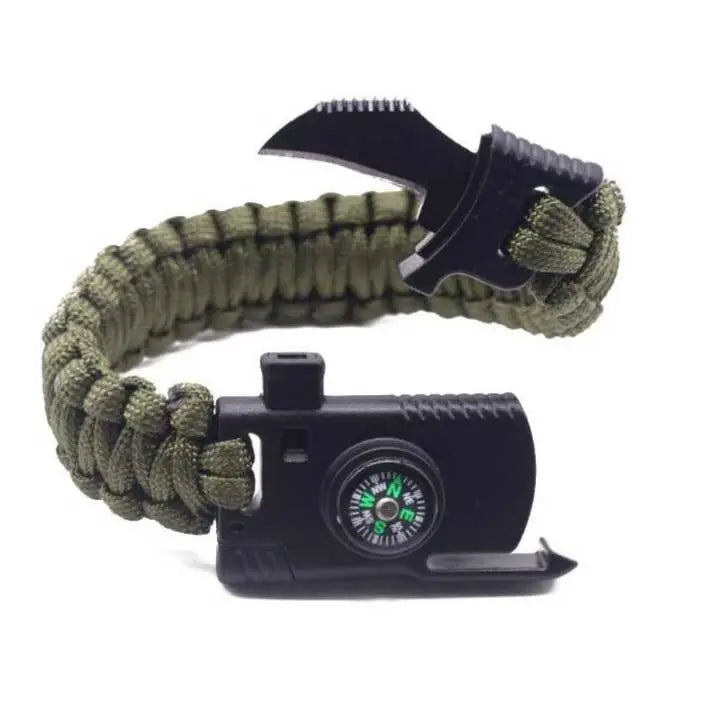 Bracelet Paracorde Couteau - Vert - Survie Shop