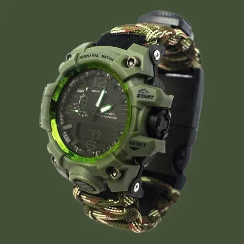 Bracelet Paracorde Survie Montre intégrée - Camouflage - Survie Shop