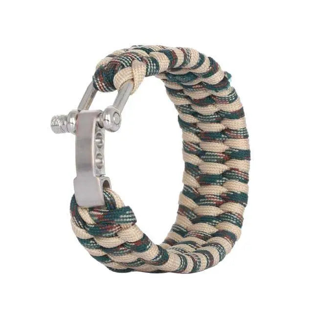 Bracelet Paracorde  avec Manille - Desert - Survie Shop