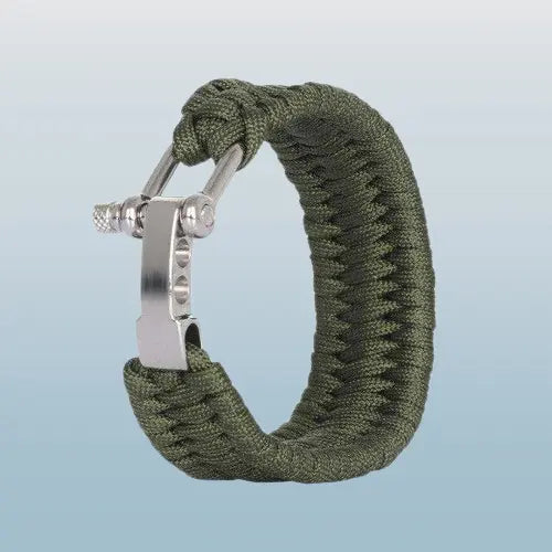 Bracelet Paracorde avec Manille - Vert Survie Shop