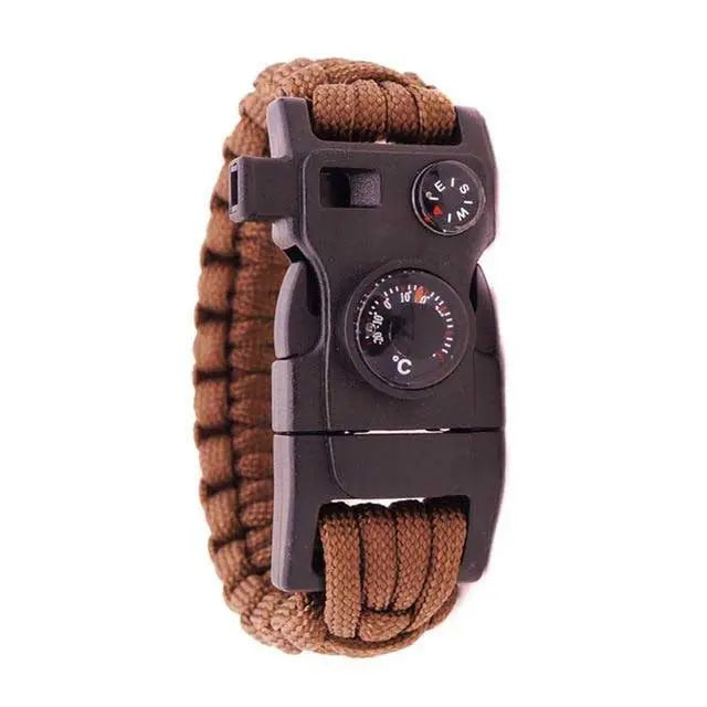 Bracelet Paracorde de Survie - Brun - Survie Shop