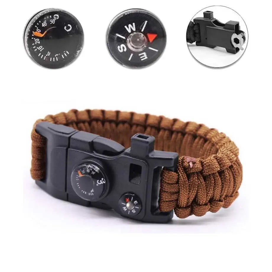 Bracelet Paracorde  de Survie - Brun - Survie Shop
