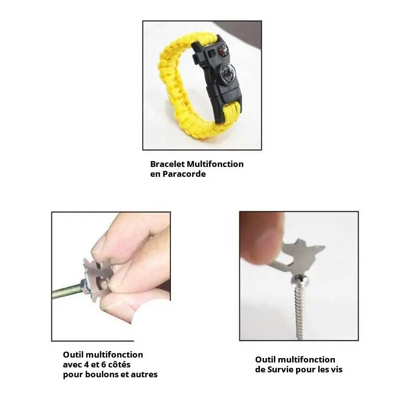 Bracelet Paracorde  de Survie - Brun - Survie Shop