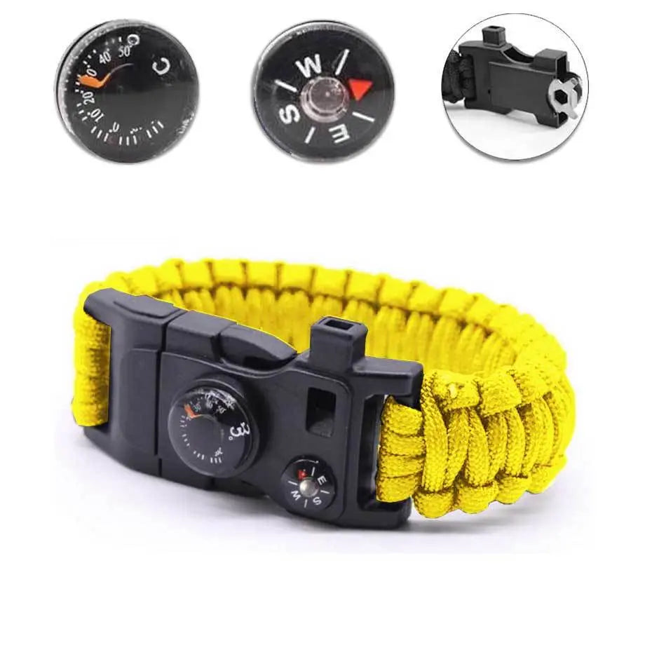 Bracelet Paracorde  de Survie - Jaune - Survie Shop
