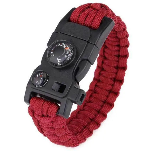 Bracelet Paracorde de Survie Rouge - Survie Shop