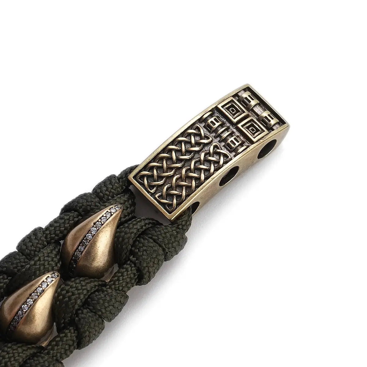Bracelet Paracorde tressé avec griffe de dragon en zircon Survie Shop