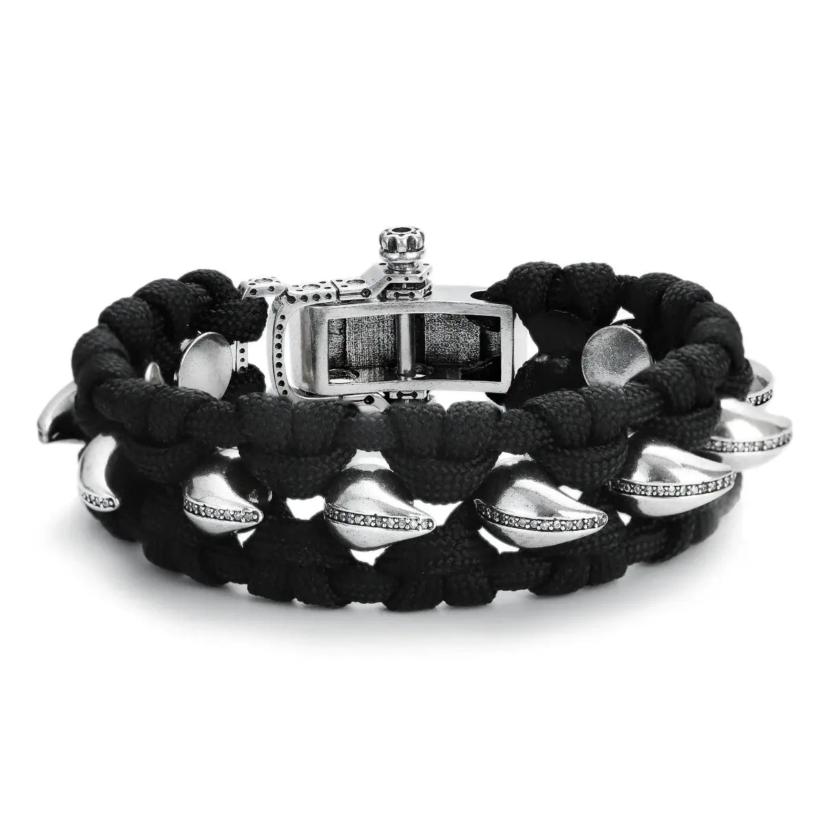 Bracelet Paracorde tressé avec griffe de dragon en zircon - Survie Shop