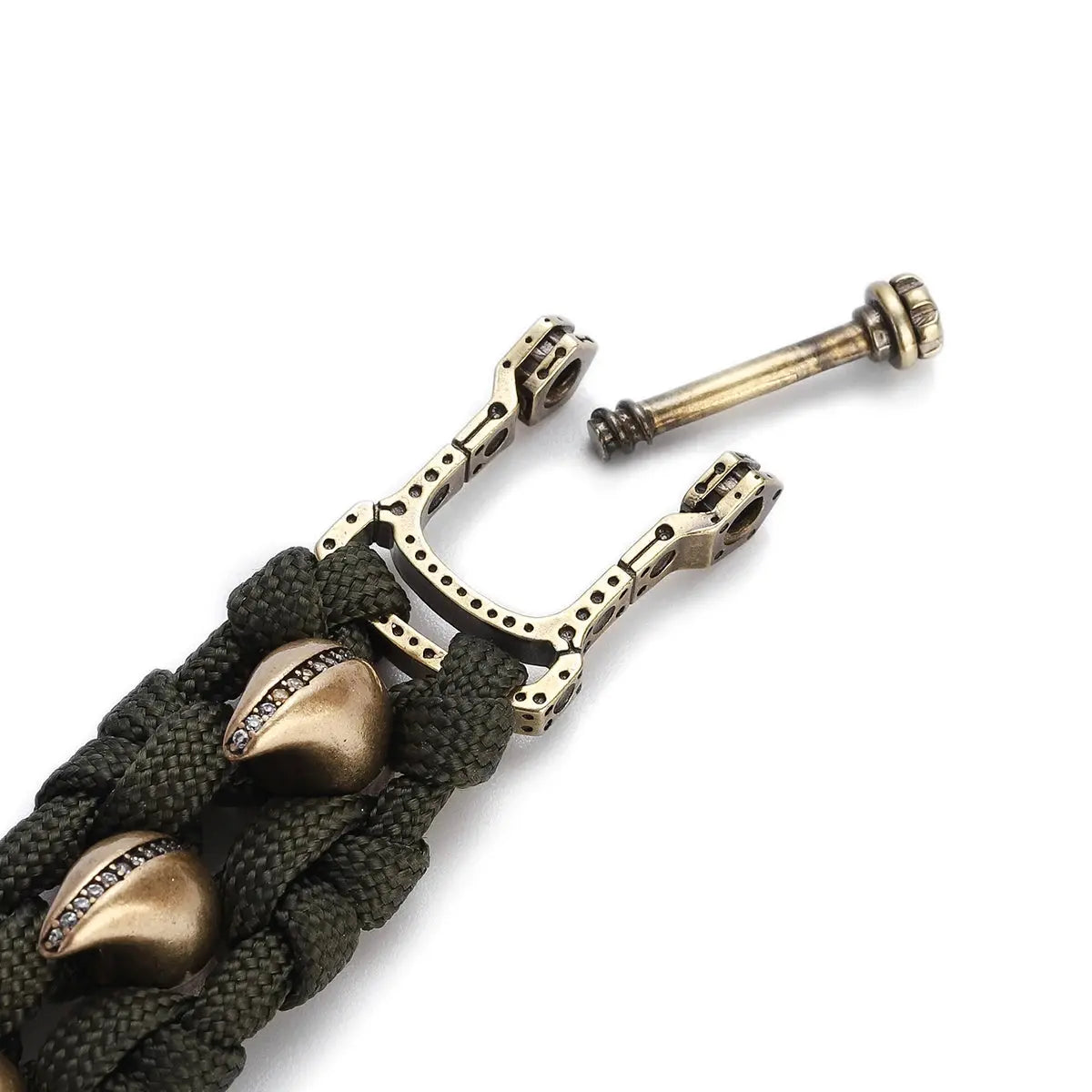 Bracelet Paracorde tressé avec griffe de dragon en zircon - Survie Shop