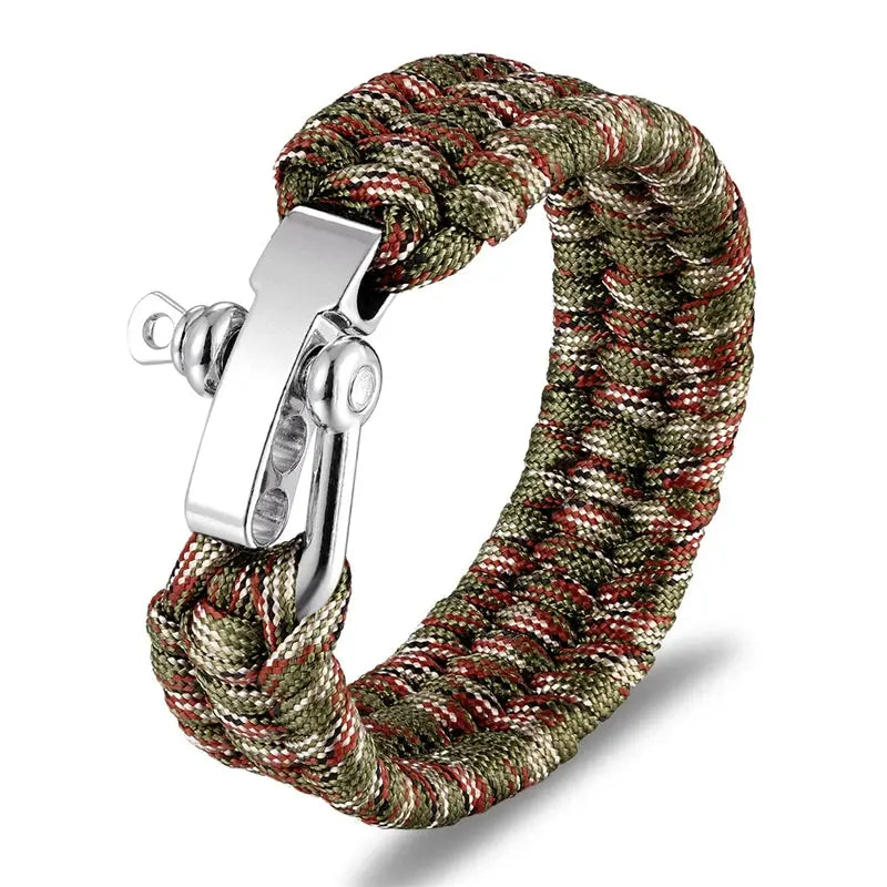 Bracelet de Survie Paracorde Ajustable en Acier Inoxydable - Survie Shop
