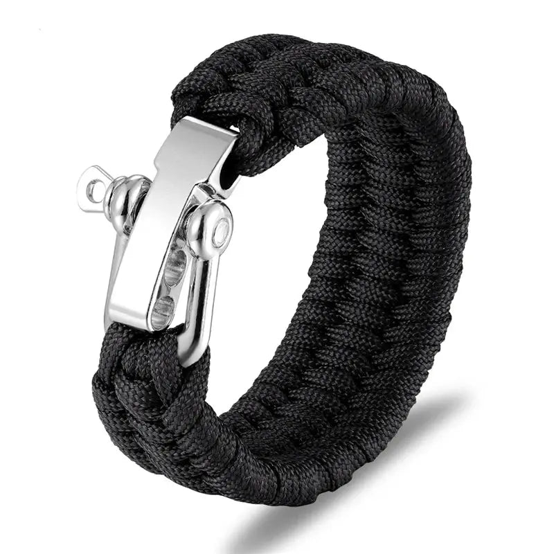 Bracelet de Survie Paracorde Ajustable en Acier Inoxydable - Survie Shop
