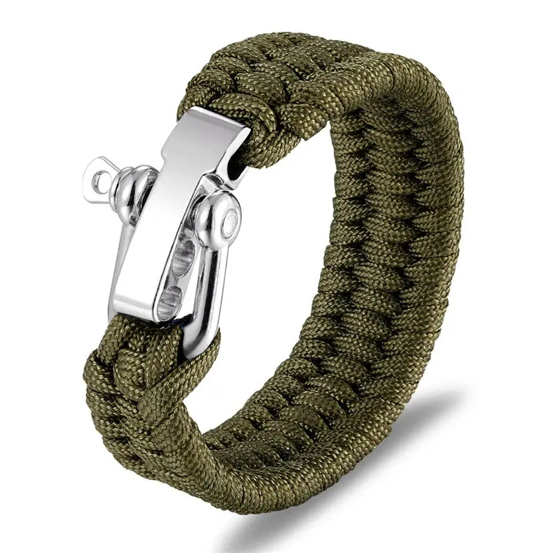 Bracelet de Survie Paracorde Ajustable en Acier Inoxydable - Survie Shop