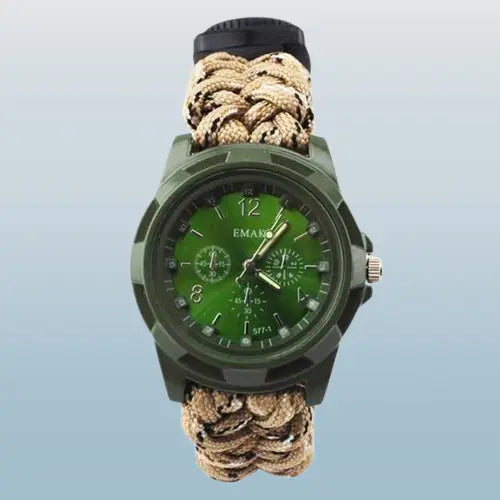 Bracelet de Survie Paracorde avec Montre Paracorde - 24cm - Beige - Survie Shop