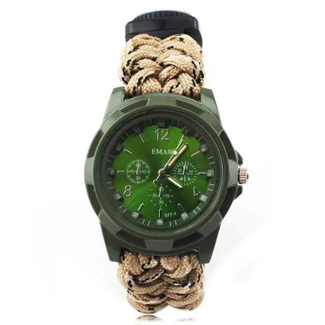 Bracelet de Survie Paracorde avec Montre Paracorde - 24cm - Beige - Survie Shop