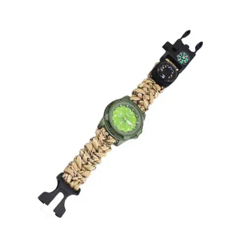 Bracelet de Survie Paracorde avec Montre Paracorde - 24cm - Beige - Survie Shop