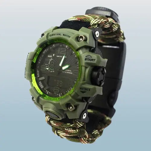 Bracelet de Survie avec Montre Paracorde Camouflage - Survie Shop