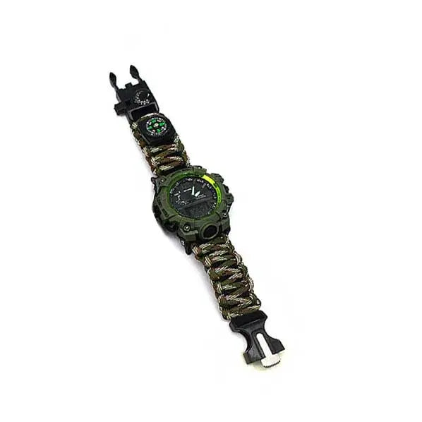 Bracelet de Survie avec Montre Paracorde Camouflage - Survie Shop