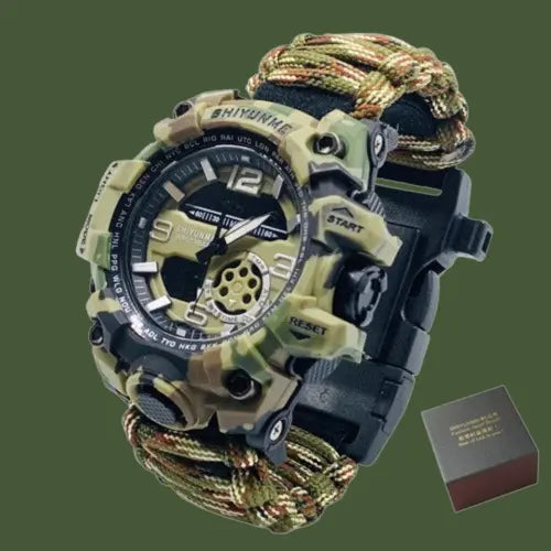 Bracelet de Survie avec montre - Camouflage Survie Shop