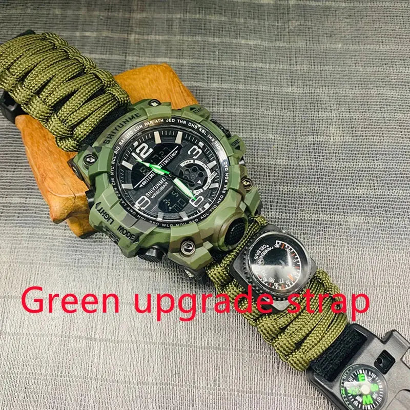 Bracelet de Survie avec montre - Camouflage - Survie Shop