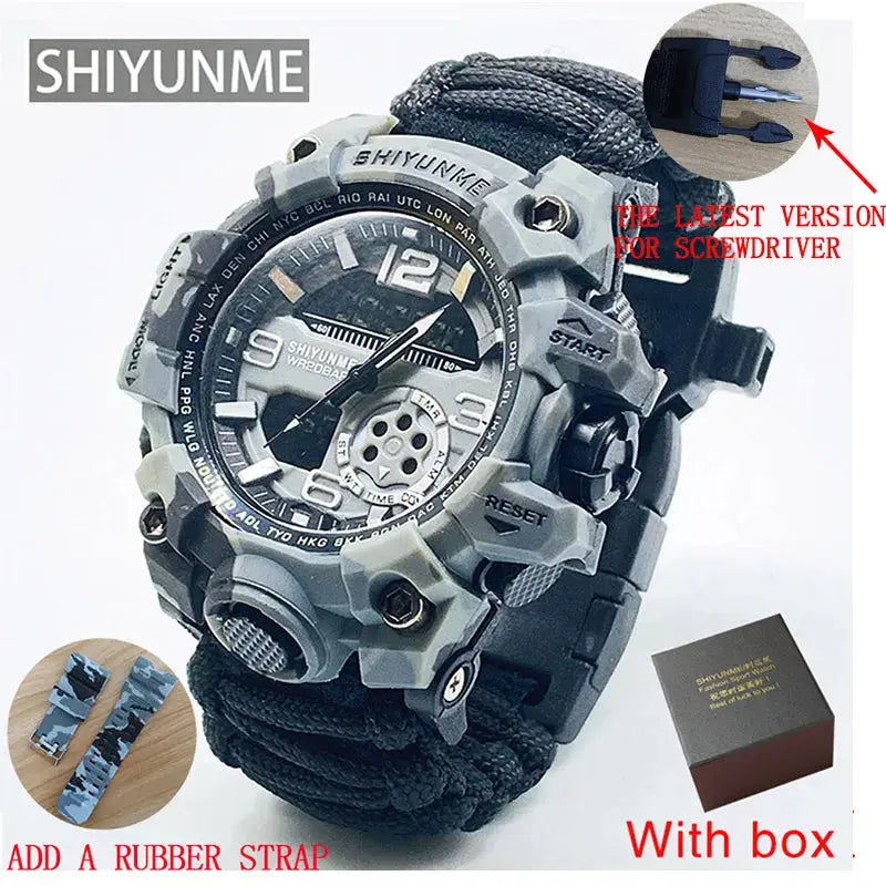 Bracelet de Survie avec montre - Camouflage - Survie Shop