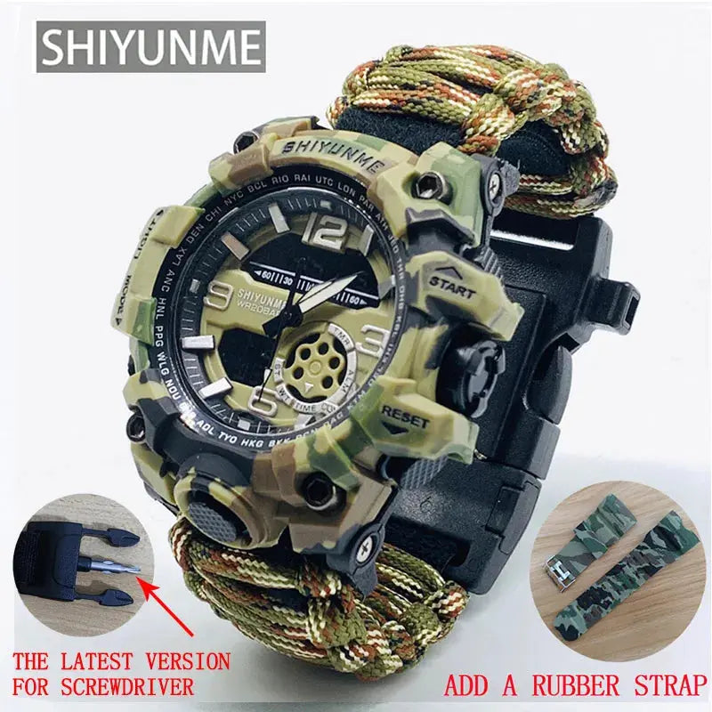 Bracelet de Survie avec montre - Camouflage - Survie Shop