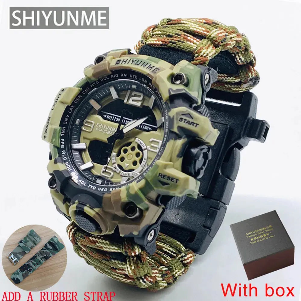 Bracelet de Survie avec montre - Camouflage - Survie Shop