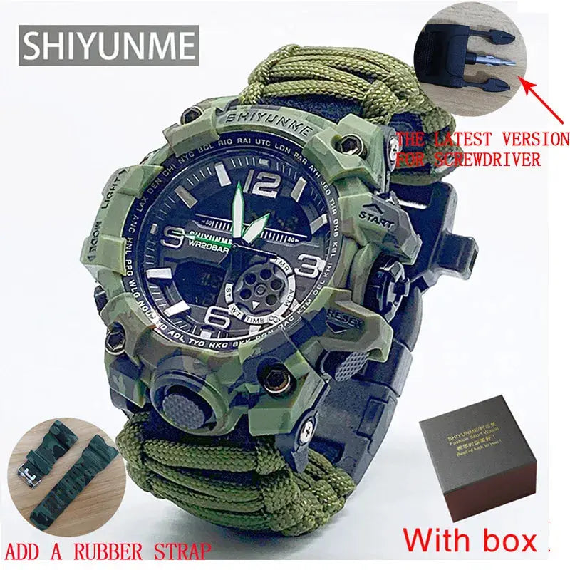 Bracelet de Survie avec montre - Camouflage - Survie Shop
