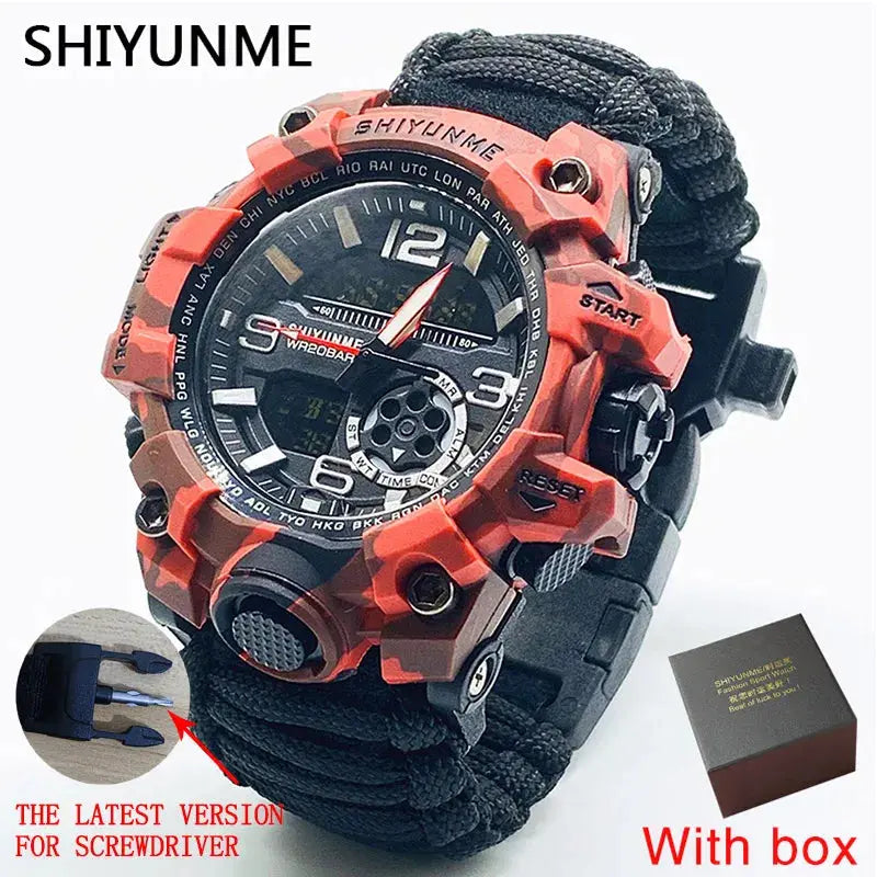 Bracelet de Survie avec montre - Camouflage - Survie Shop
