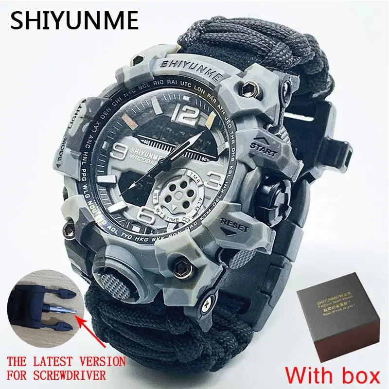 Bracelet de Survie avec montre - Camouflage - Survie Shop