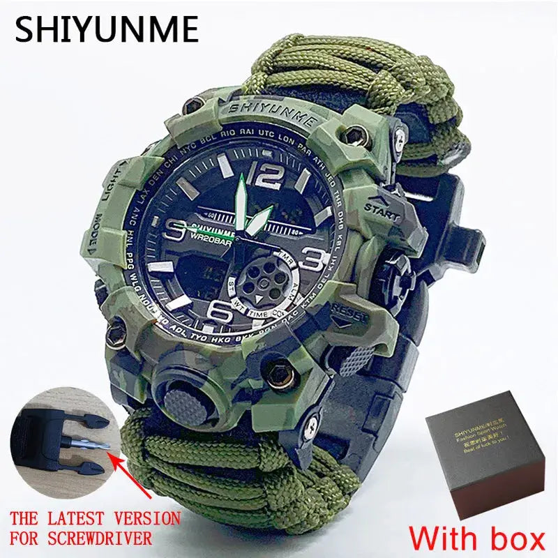Bracelet de Survie avec montre - Camouflage - Survie Shop