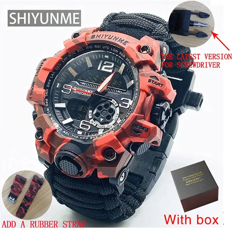 Bracelet de Survie avec montre - Camouflage - Survie Shop