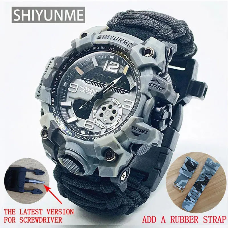 Bracelet de Survie avec montre - Camouflage - Survie Shop