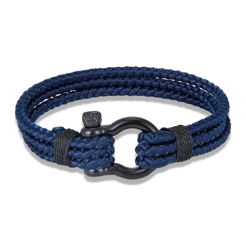 Bracelet en Acier Inoxydable Noir 3 Longueurs - Design Original Manille marine - Survie Shop