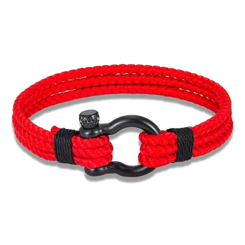 Bracelet en Acier Inoxydable Noir 3 Longueurs - Design Original Manille marine - Survie Shop
