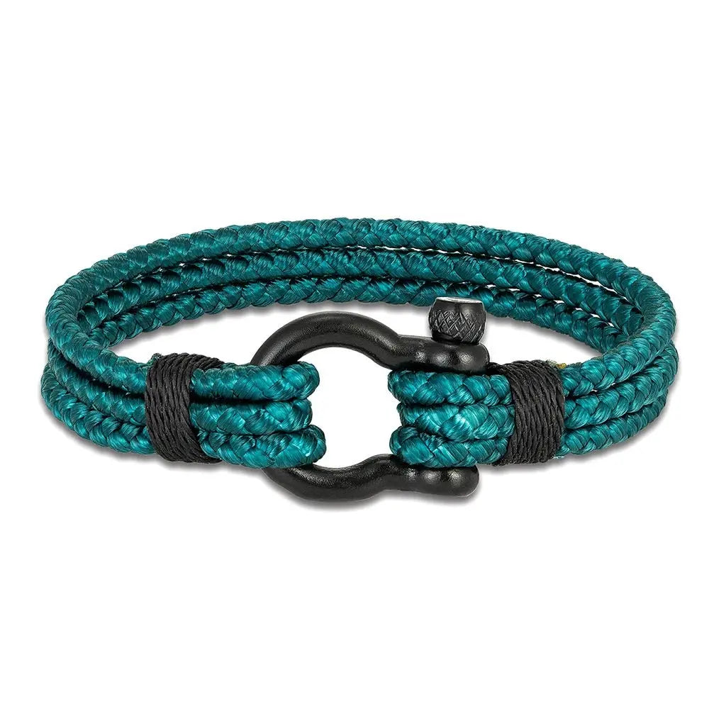 Bracelet en Acier Inoxydable Noir 3 Longueurs - Design Original Manille marine - Survie Shop